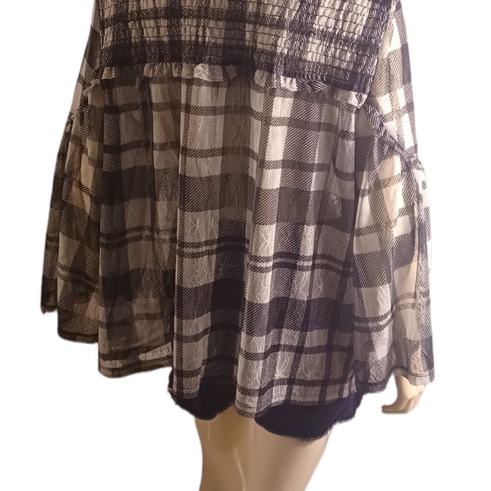 605633....Style&Co Black and White Shear Top Size Large - Picture 4 of 5